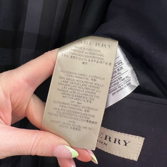 Burberry Men's Navy Blue 100% Virgin Wool Milford Jacket, sz 54 - Picture 5 of 11